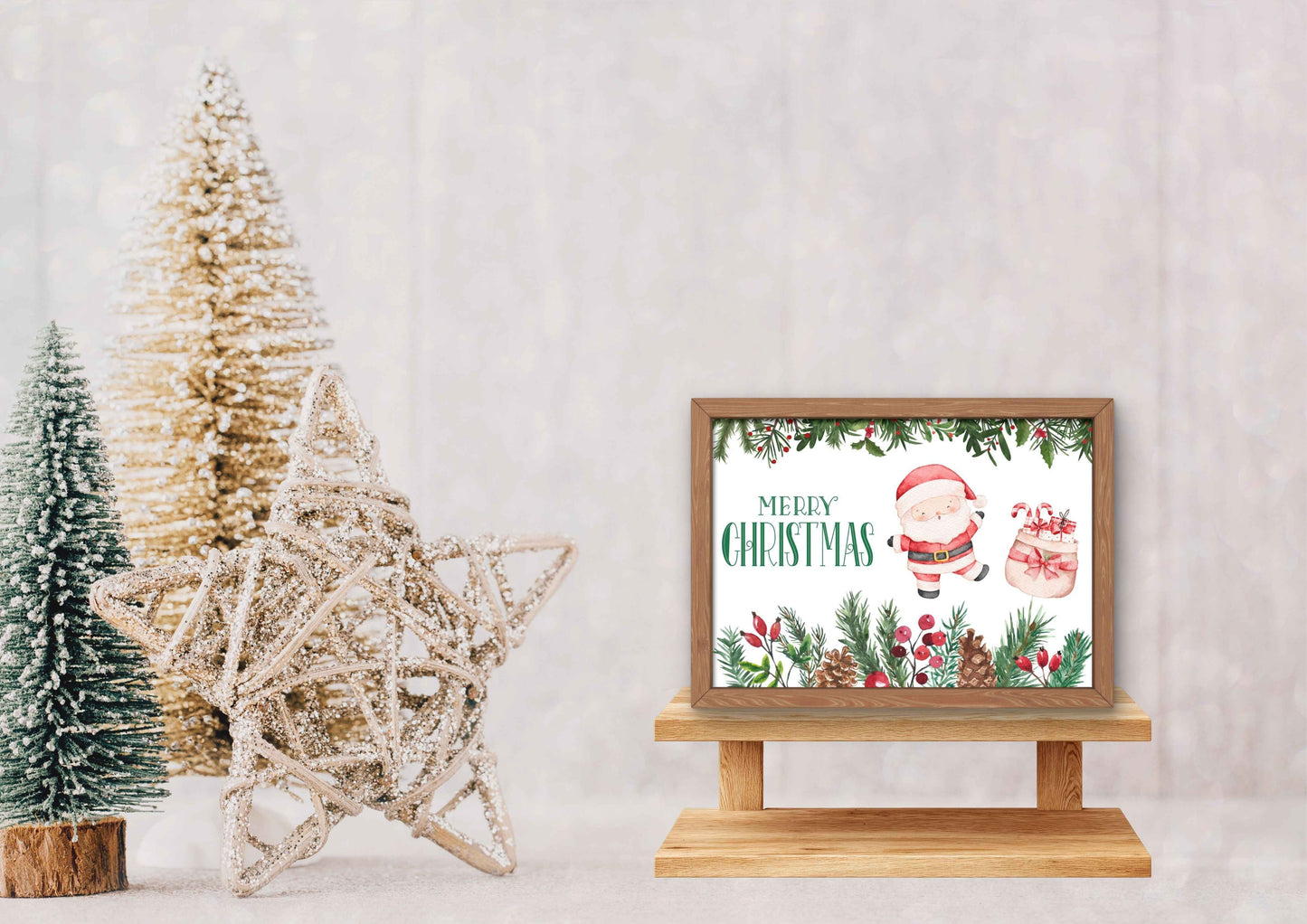 Ensembles de 6 affiches numériques Noël décoration maison (59.4x42 cm)