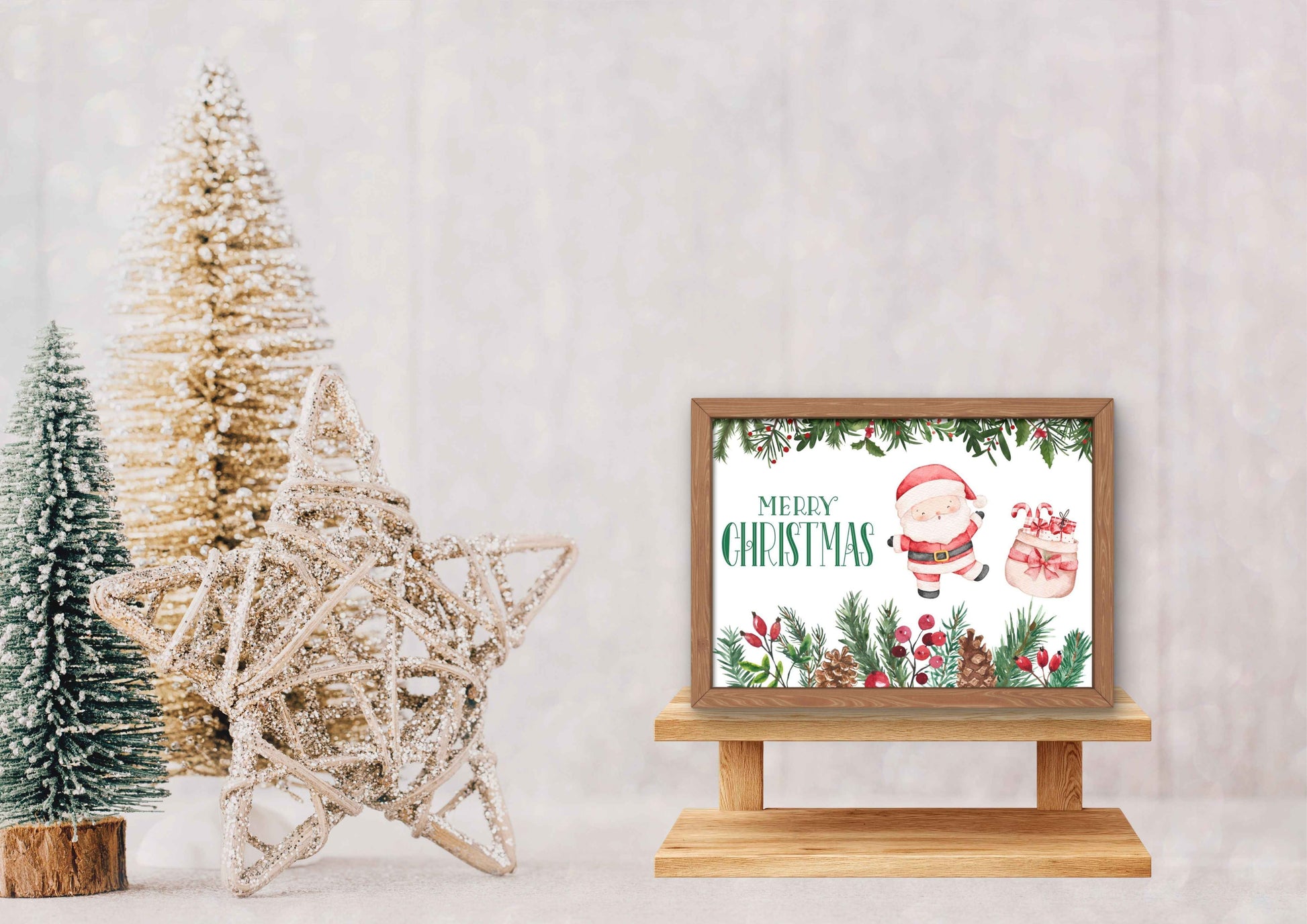 Ensembles de 6 affiches numériques Noël décoration maison (59.4x42 cm)
