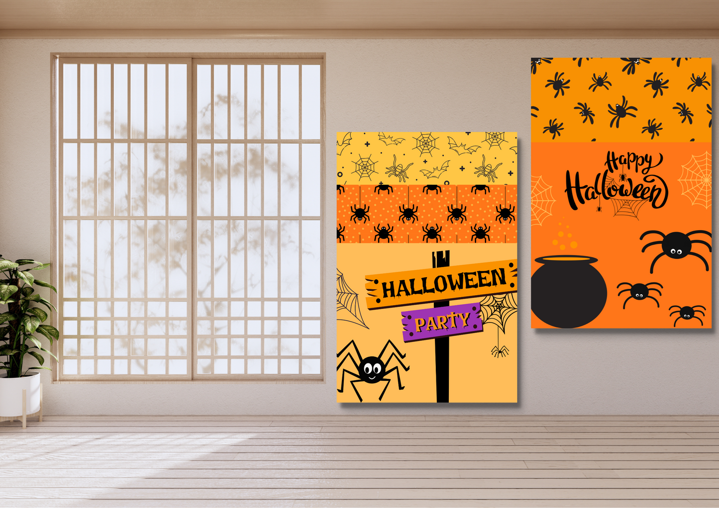 ENSEMBLES DE 6 AFFICHES NUMERIQUES COLLECTION  HALLOWEEN ARAIGNEE (42X59.4CM) - Creativehandgallery