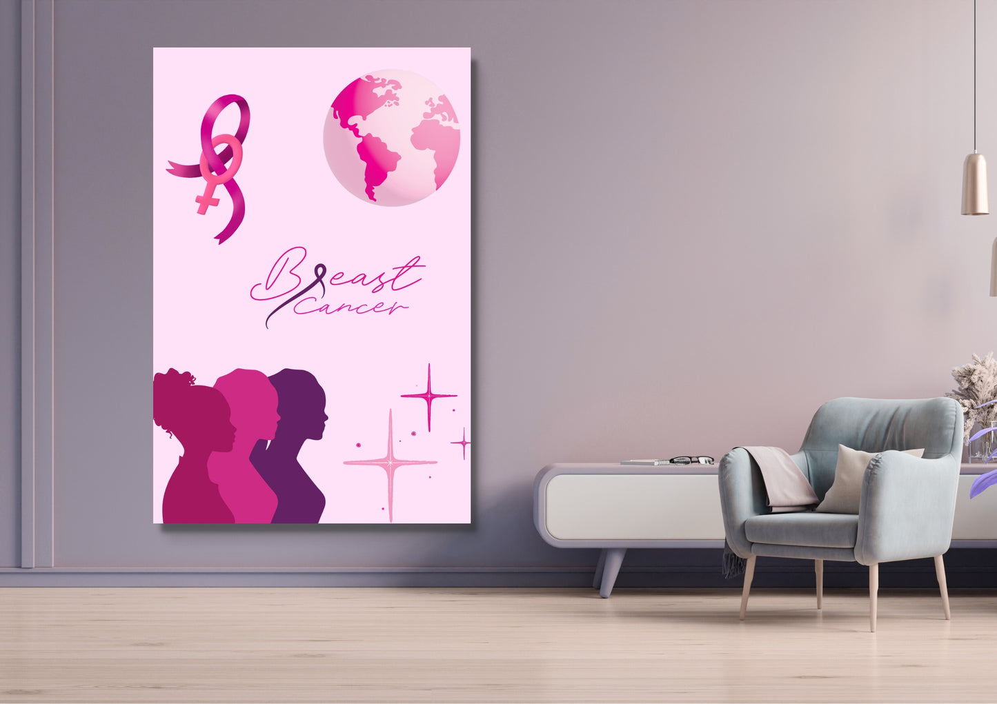 ENSEMBLES DE 8 AFFICHES NUMERIQUES COLLECTION OCTOBRE ROSE (42X59.4CM) - Creativehandgallery