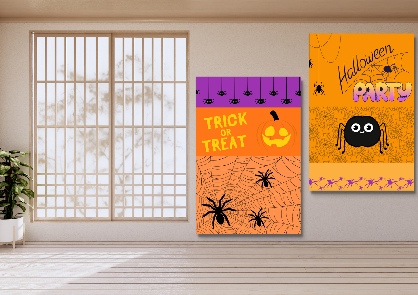 ENSEMBLES DE 6 AFFICHES NUMERIQUES COLLECTION  HALLOWEEN ARAIGNEE (42X59.4CM) - Creativehandgallery