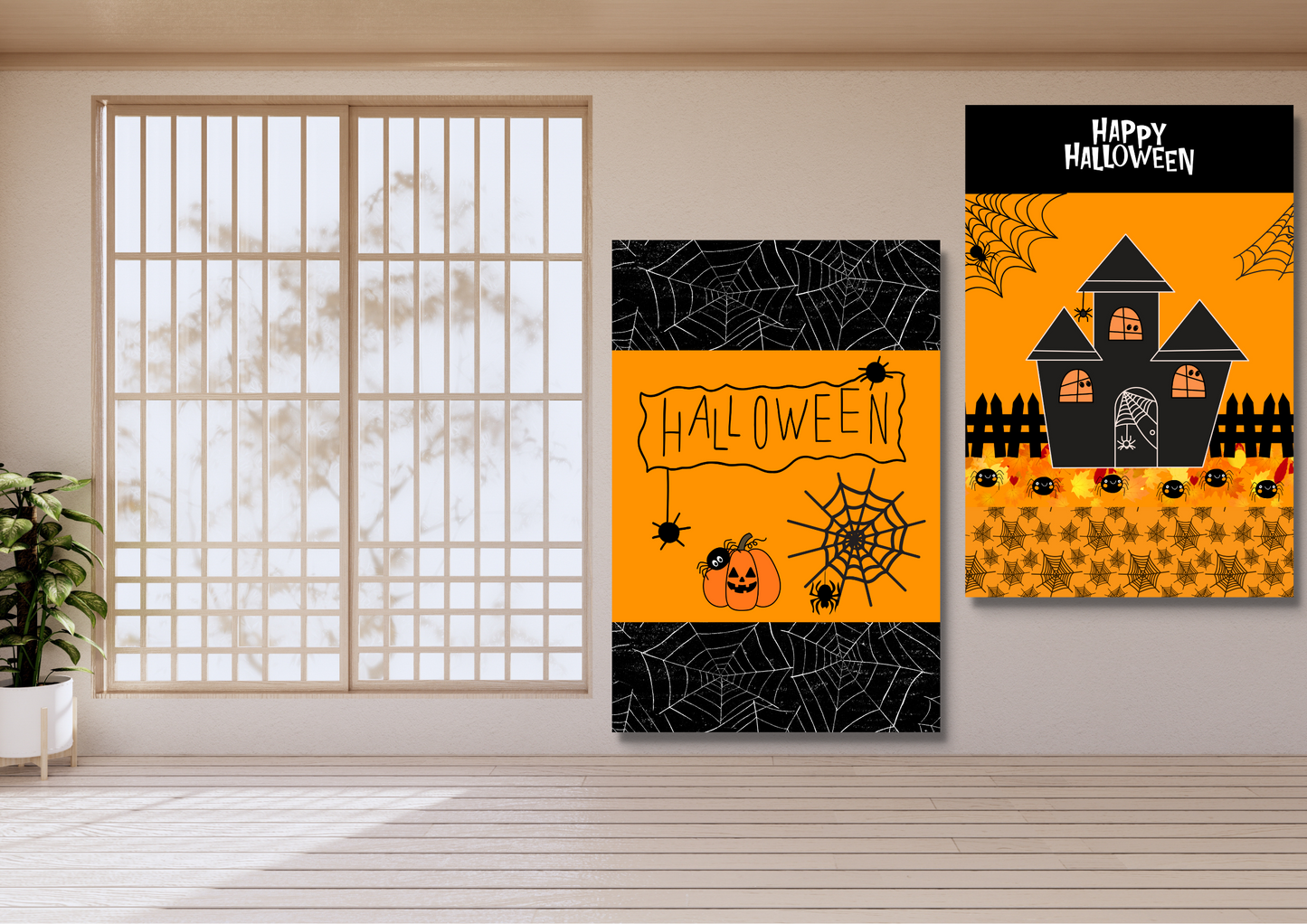ENSEMBLES DE 6 AFFICHES NUMERIQUES COLLECTION  HALLOWEEN ARAIGNEE (42X59.4CM) - Creativehandgallery