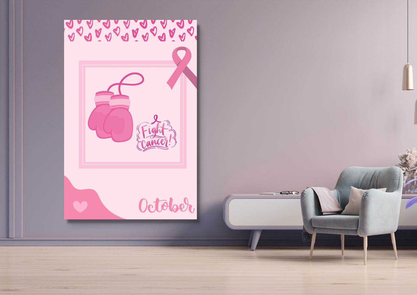 ENSEMBLES DE 8 AFFICHES NUMERIQUES COLLECTION OCTOBRE ROSE (42X59.4CM) - Creativehandgallery