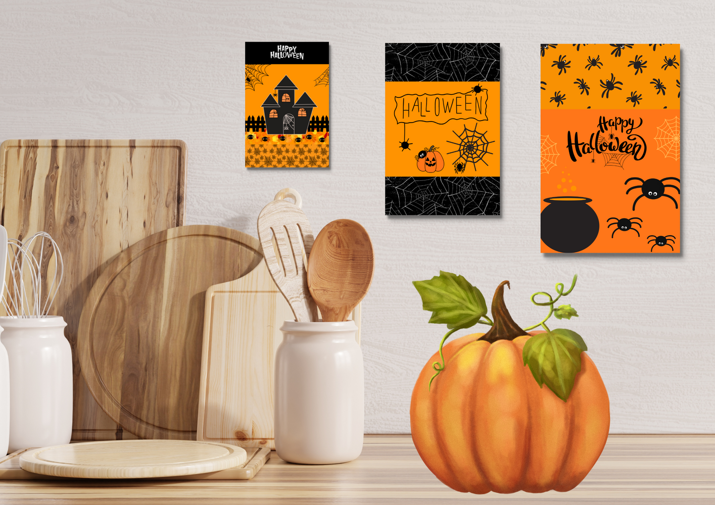 ENSEMBLES DE 6 AFFICHES NUMERIQUES COLLECTION  HALLOWEEN ARAIGNEE (42X59.4CM) - Creativehandgallery