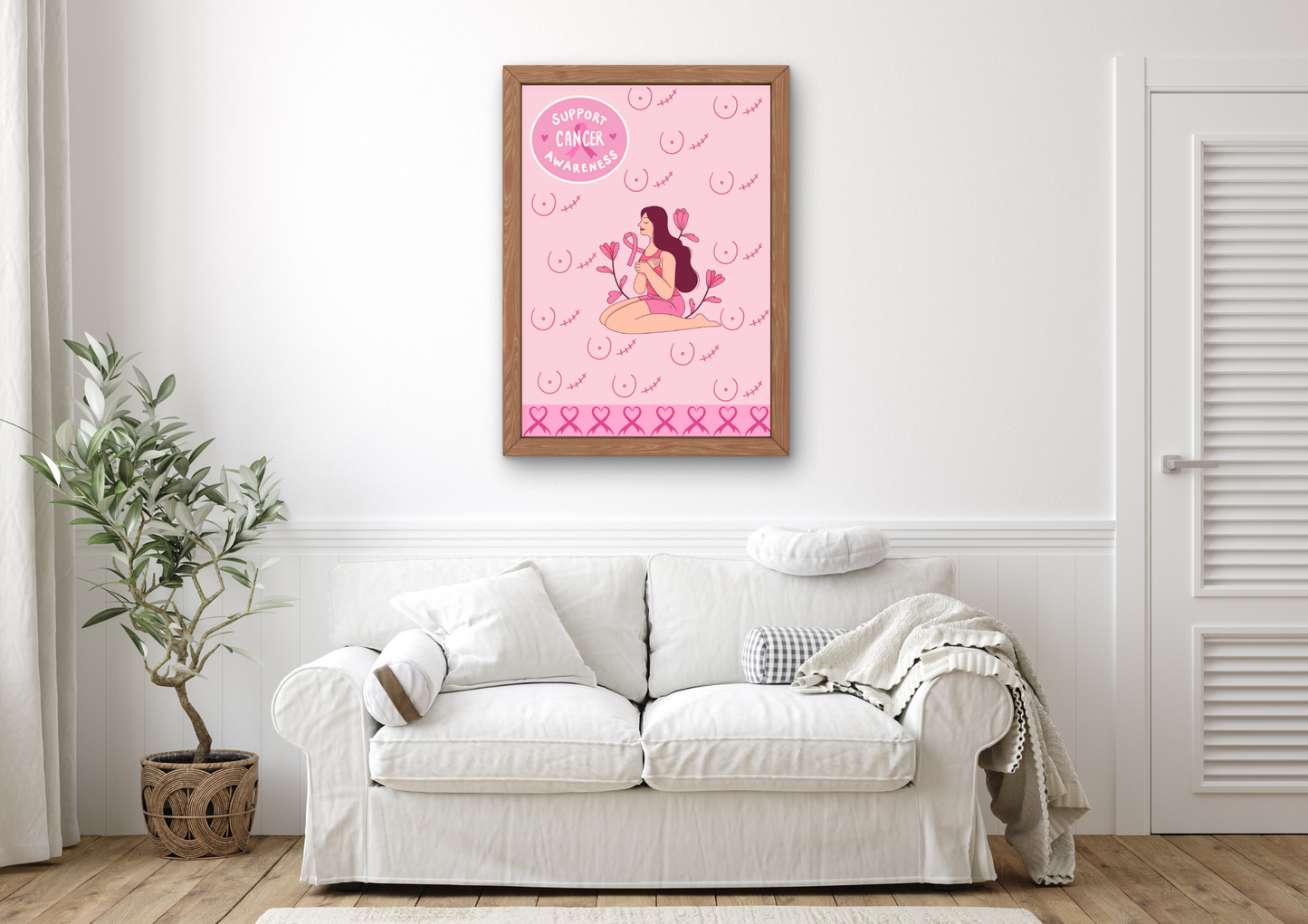 Ensemble de 6 affiches numériques octobre rose (42 cm x 59.4 cm) - Décoration incontournable pour la sensibilisation au cancer du sein