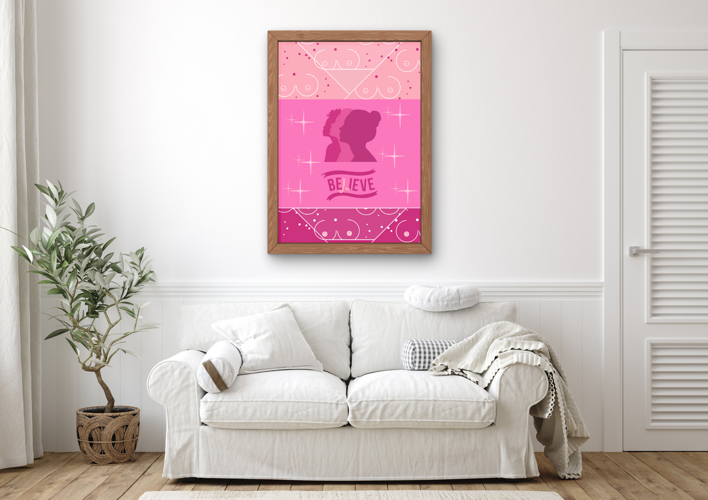 Ensemble de 6 affiches numériques octobre rose (42 cm x 59.4 cm) - Décoration incontournable pour la sensibilisation au cancer du sein