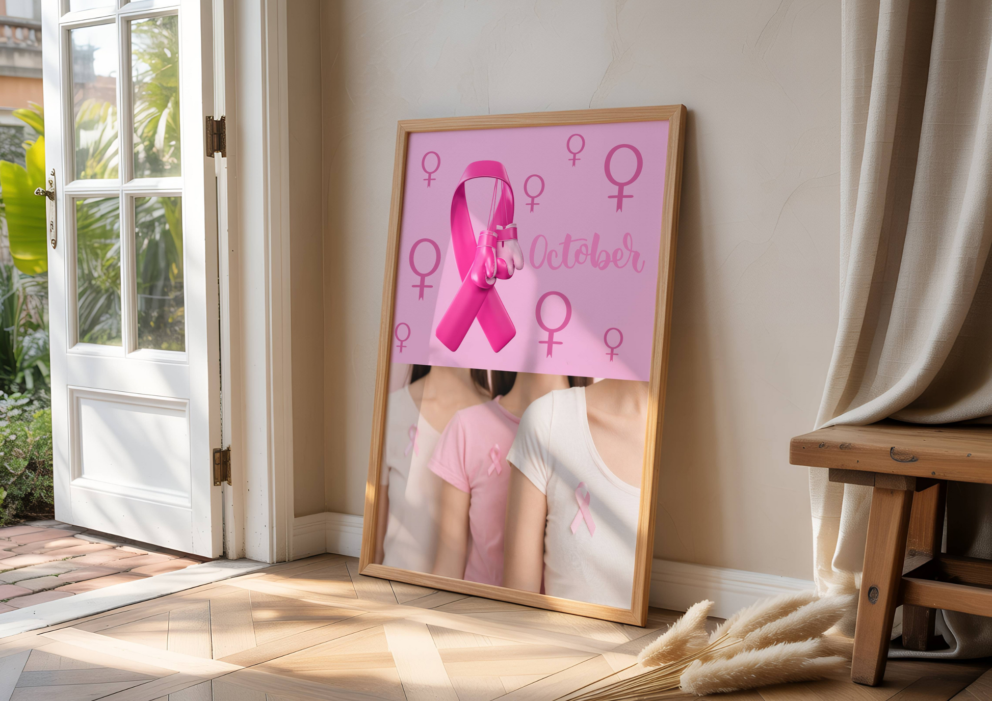 Ensembles de 6 affiches numériques octobre rose (42 cm x 59.4 cm ) - Décoration essentielle pour sensibiliser