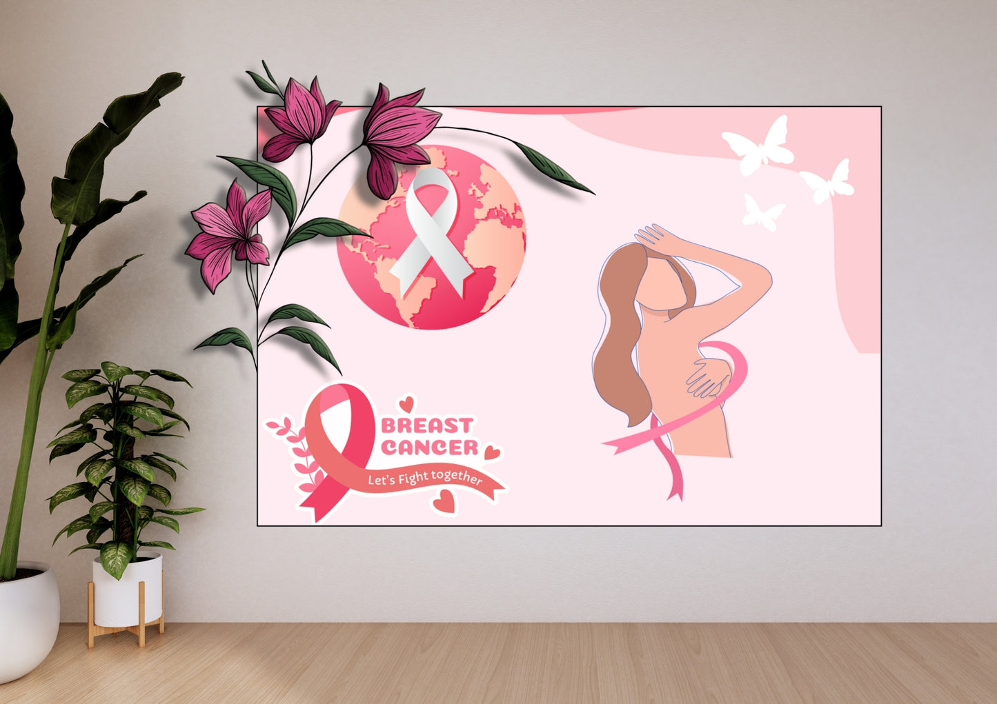 ENSEMBLES DE 6 AFFICHES NUMERIQUES COLLECTION OCTOBRE ROSE (59.4X42 CM) - Creativehandgallery