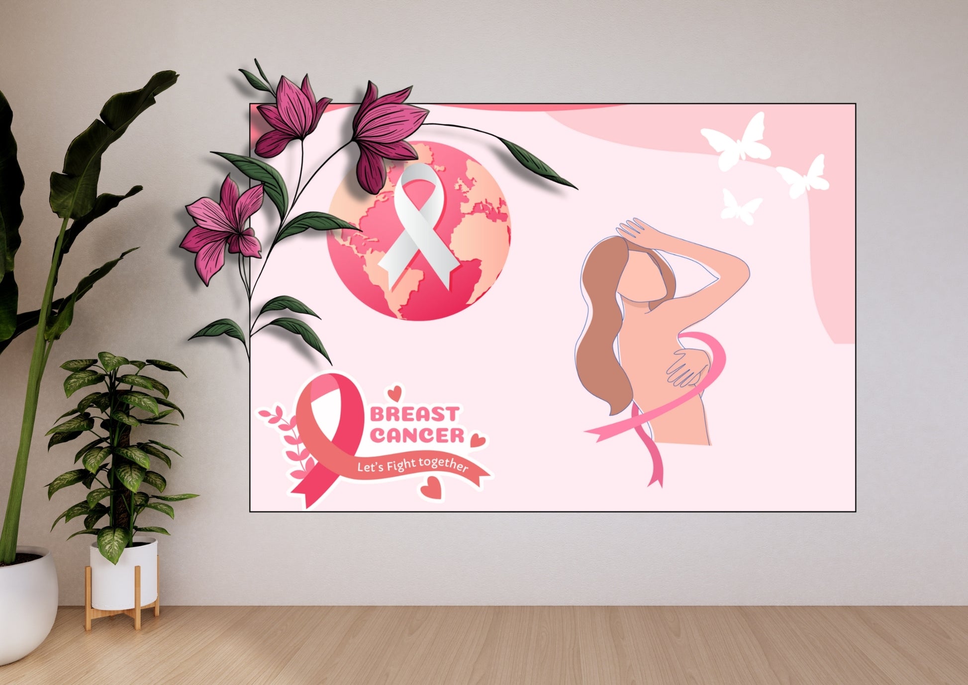 ENSEMBLES DE 6 AFFICHES NUMERIQUES COLLECTION OCTOBRE ROSE (59.4X42 CM) - Creativehandgallery
