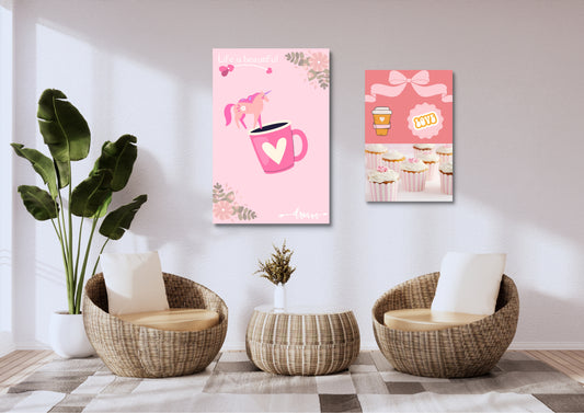 ENSEMBLES DE 9 AFFICHES NUMERIQUES COLLECTION GIRLY 2(42X59,4cm) - Creativehandgallery