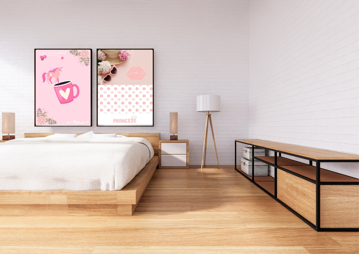 ENSEMBLES DE 9 AFFICHES NUMERIQUES COLLECTION GIRLY 2(42X59,4cm) - Creativehandgallery