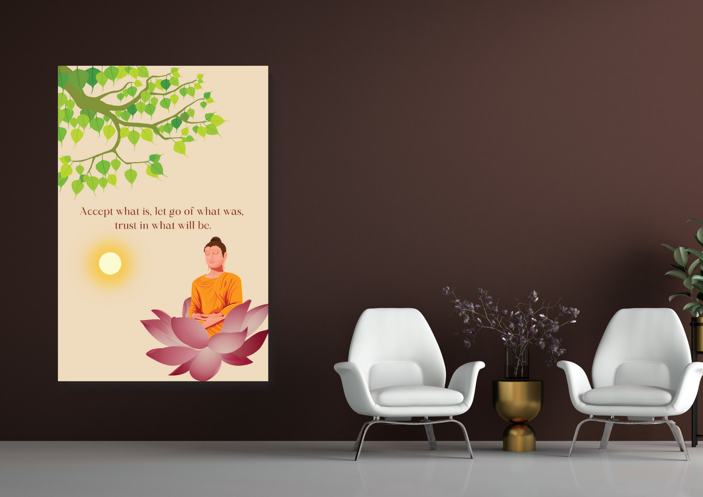 Affiche Bouddha Lotus 42x59.4cm - Décoration Murale Zen pour un Habitat Serein