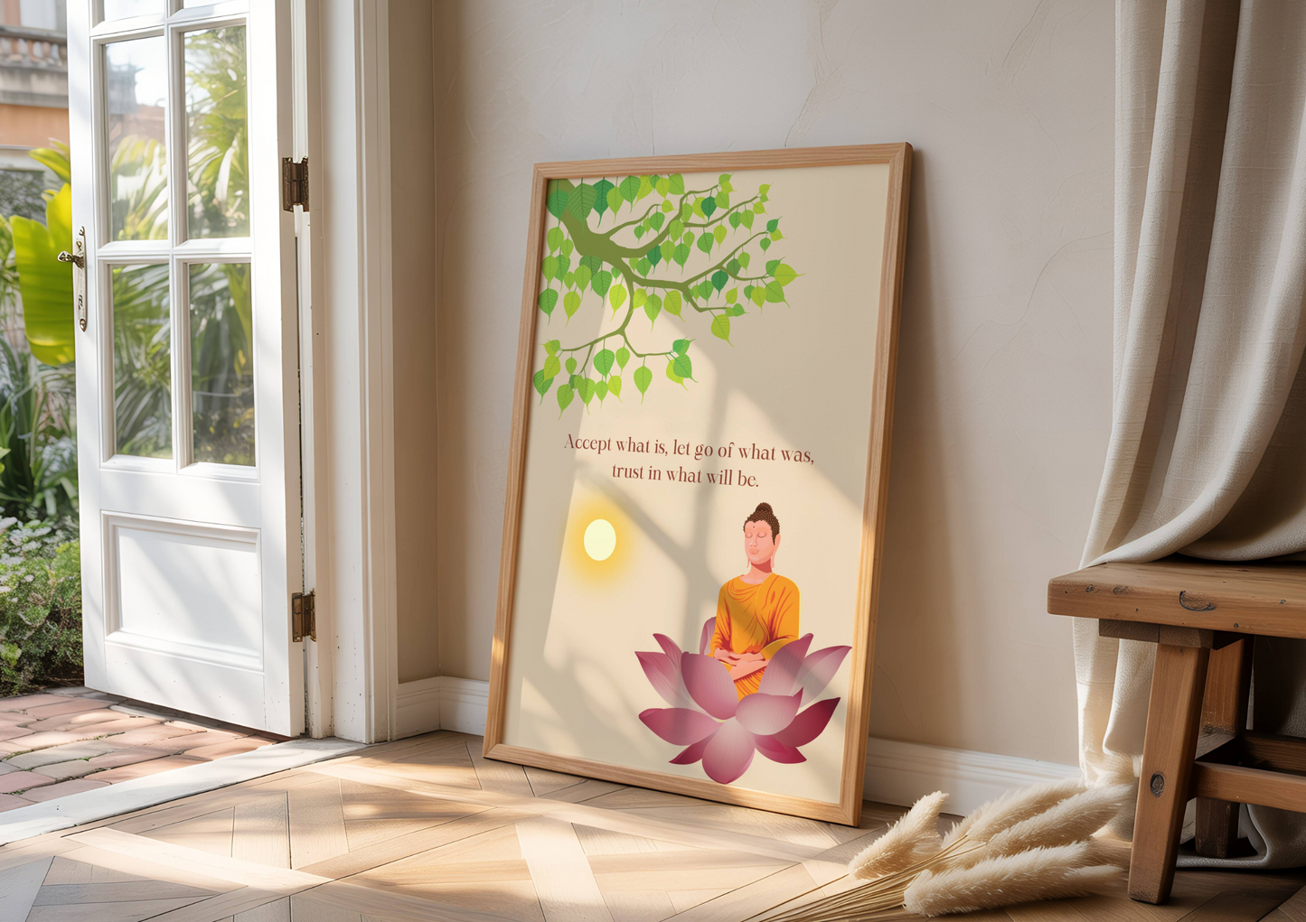 Affiche Bouddha Lotus 42x59.4cm - Décoration Murale Zen pour un Habitat Serein