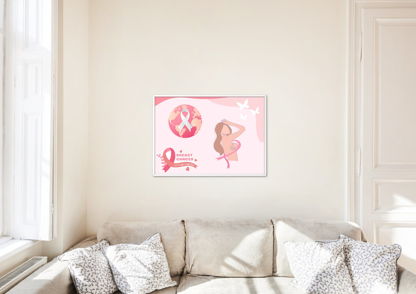 ENSEMBLES DE 6 AFFICHES NUMERIQUES COLLECTION OCTOBRE ROSE (59.4X42 CM) - Creativehandgallery