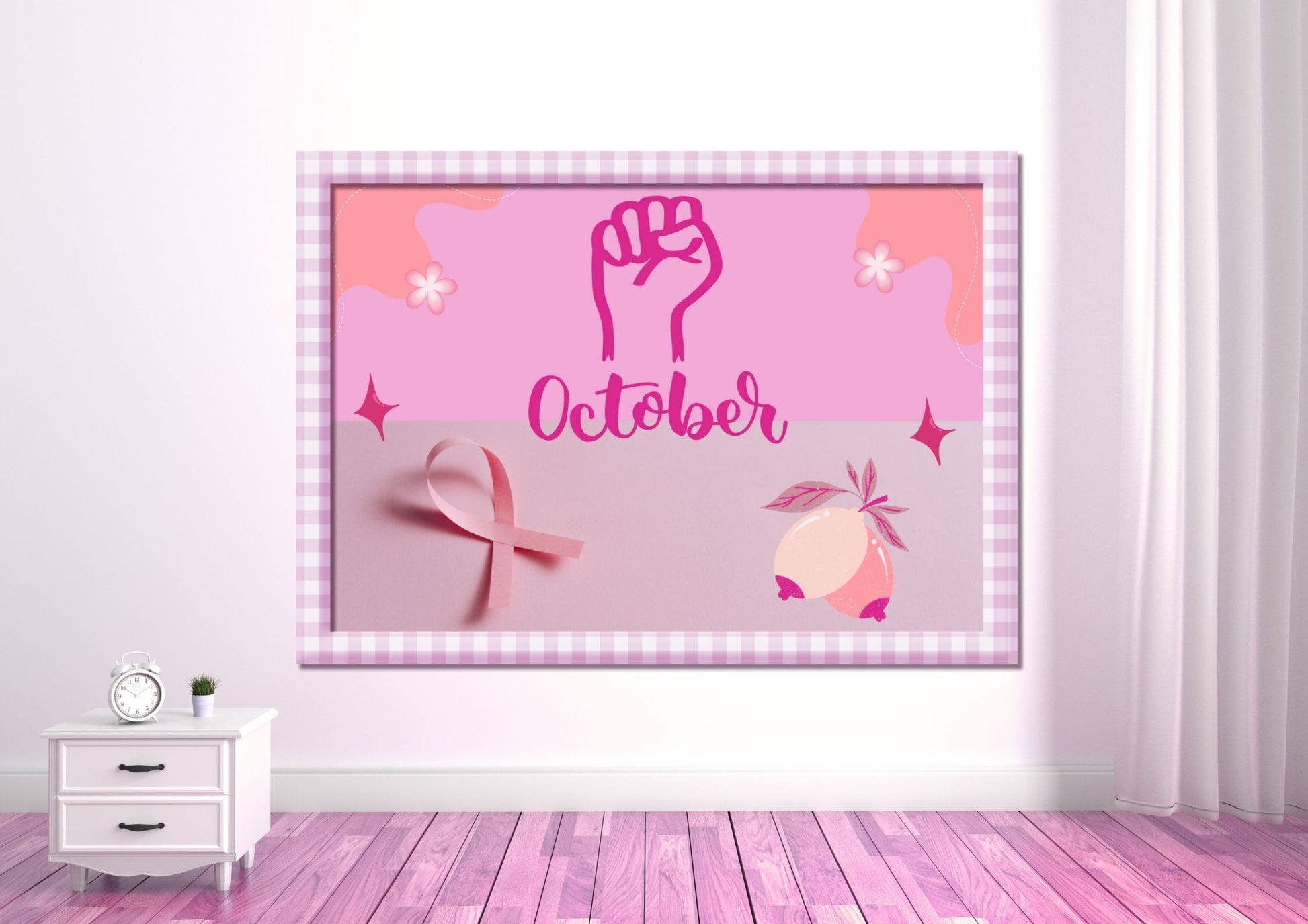 ENSEMBLES DE 6 AFFICHES NUMERIQUES COLLECTION OCTOBRE ROSE (59.4X42 CM) - Creativehandgallery