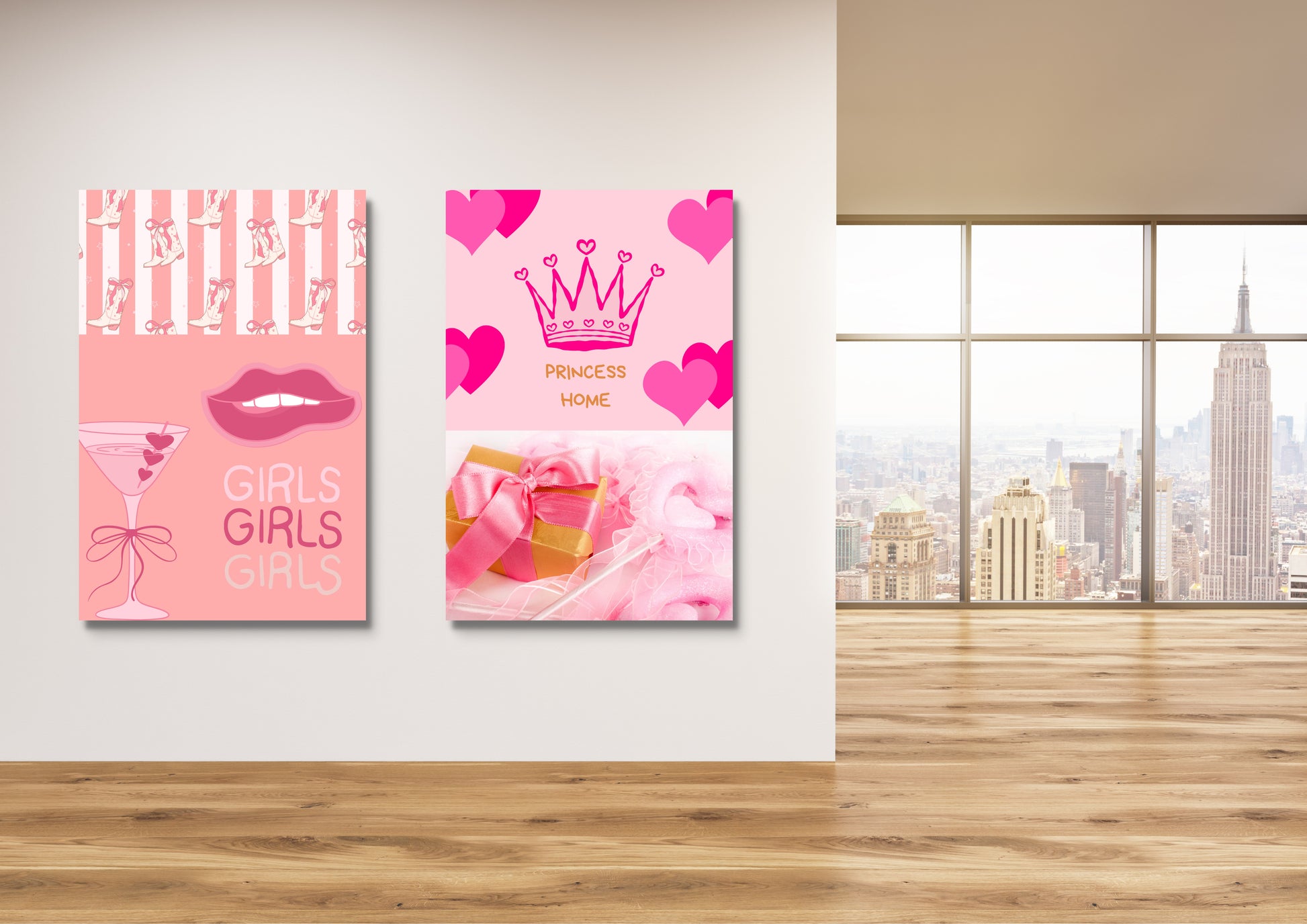 ENSEMBLES DE 9 AFFICHES NUMERIQUES COLLECTION GIRLY 1 (42X59.4CM) - Creativehandgallery