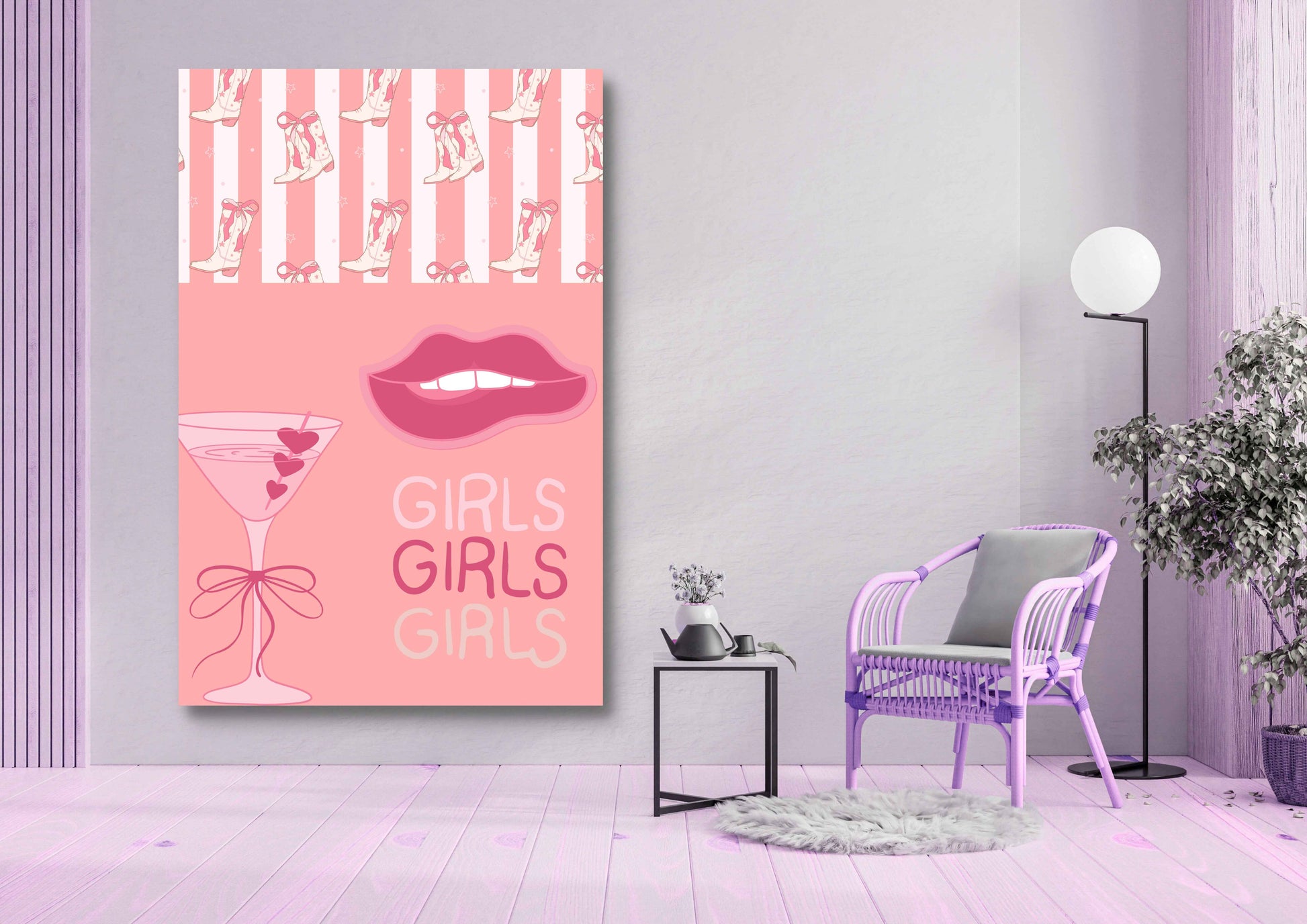 Ensembles de 9 affiches numériques girly Collection 1 (42x59.4cm)